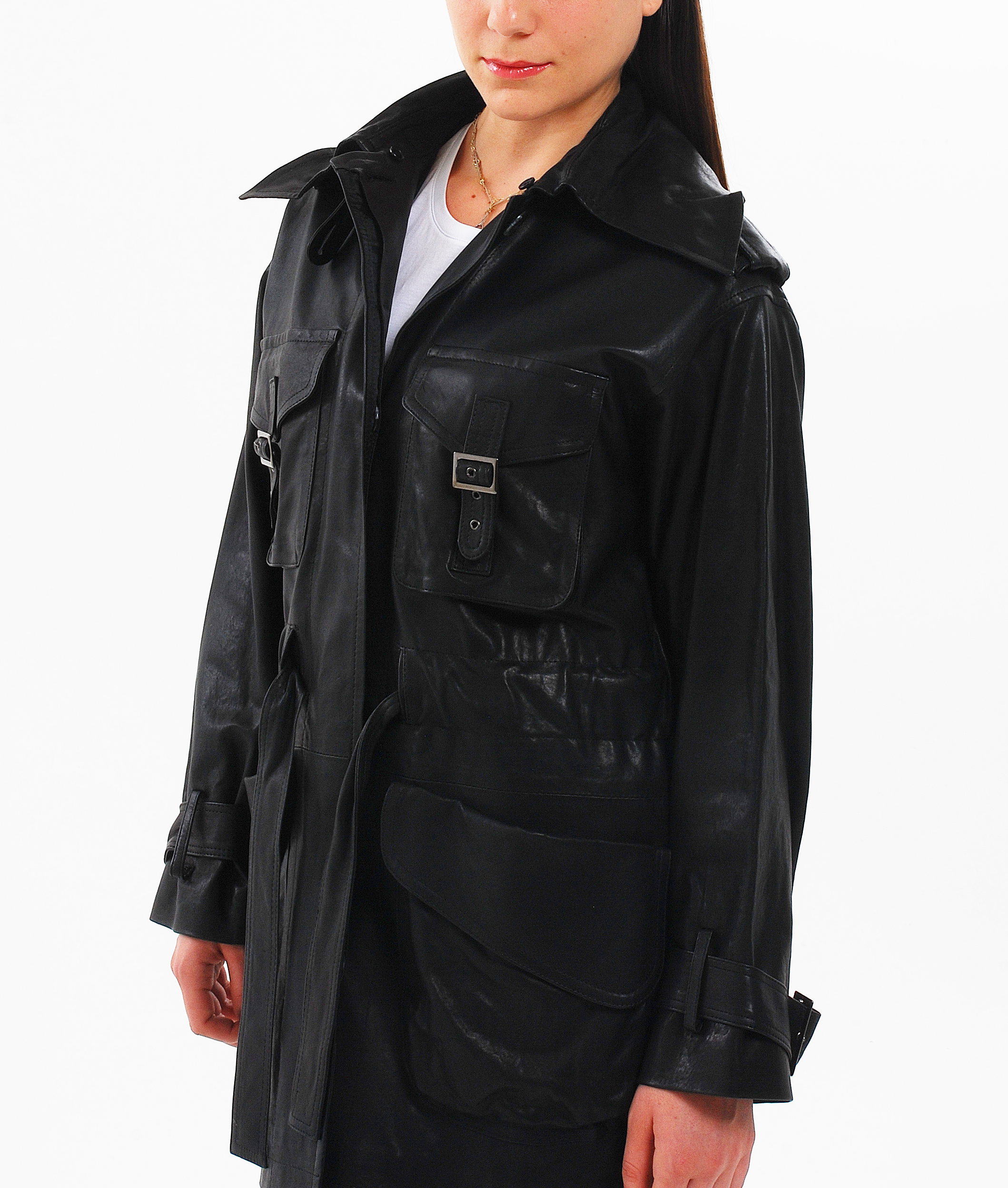 Lamb Leather aviator coat（BK） NINE LABEL