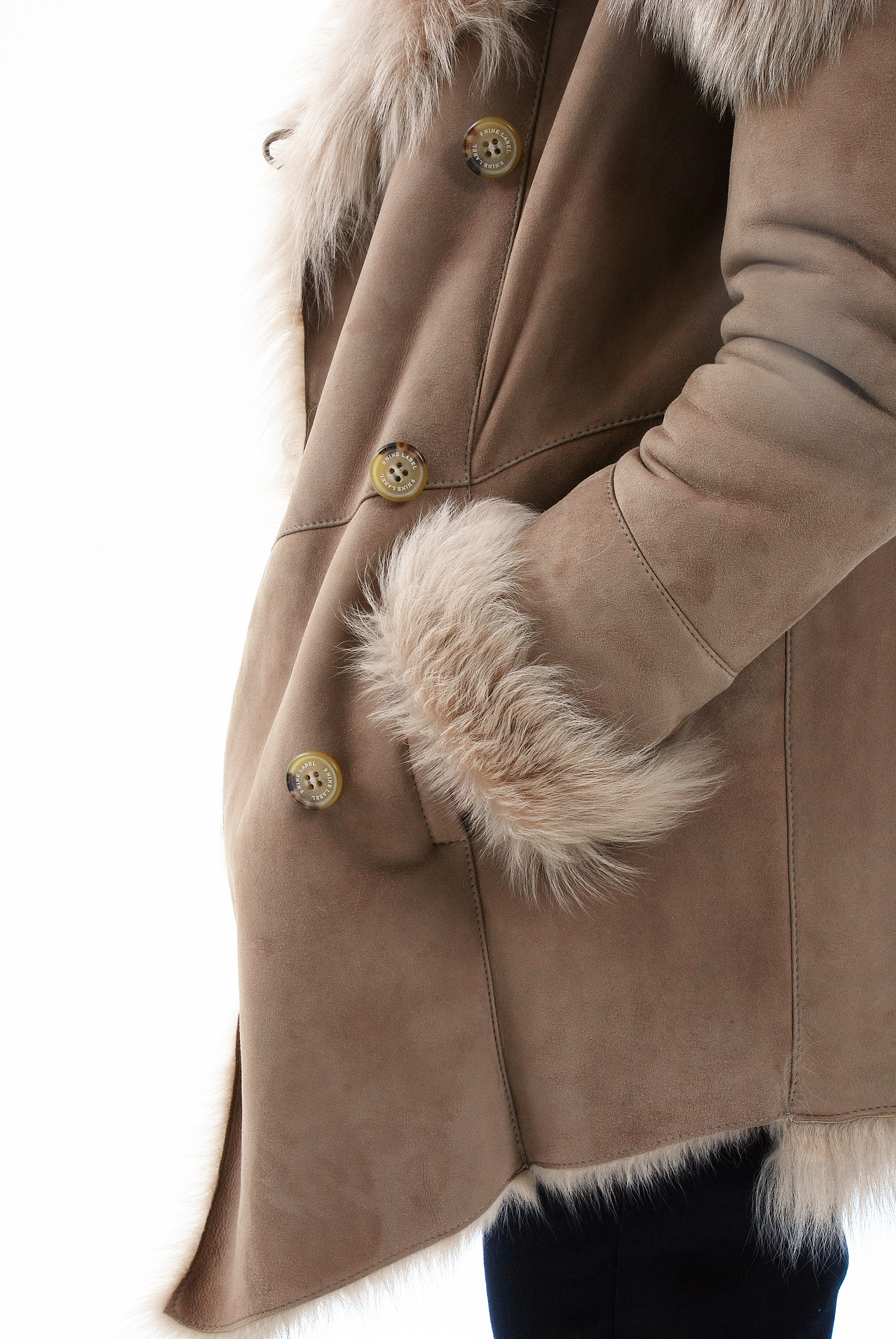 big collar mouton coat（BE） | 9 NINE LABEL